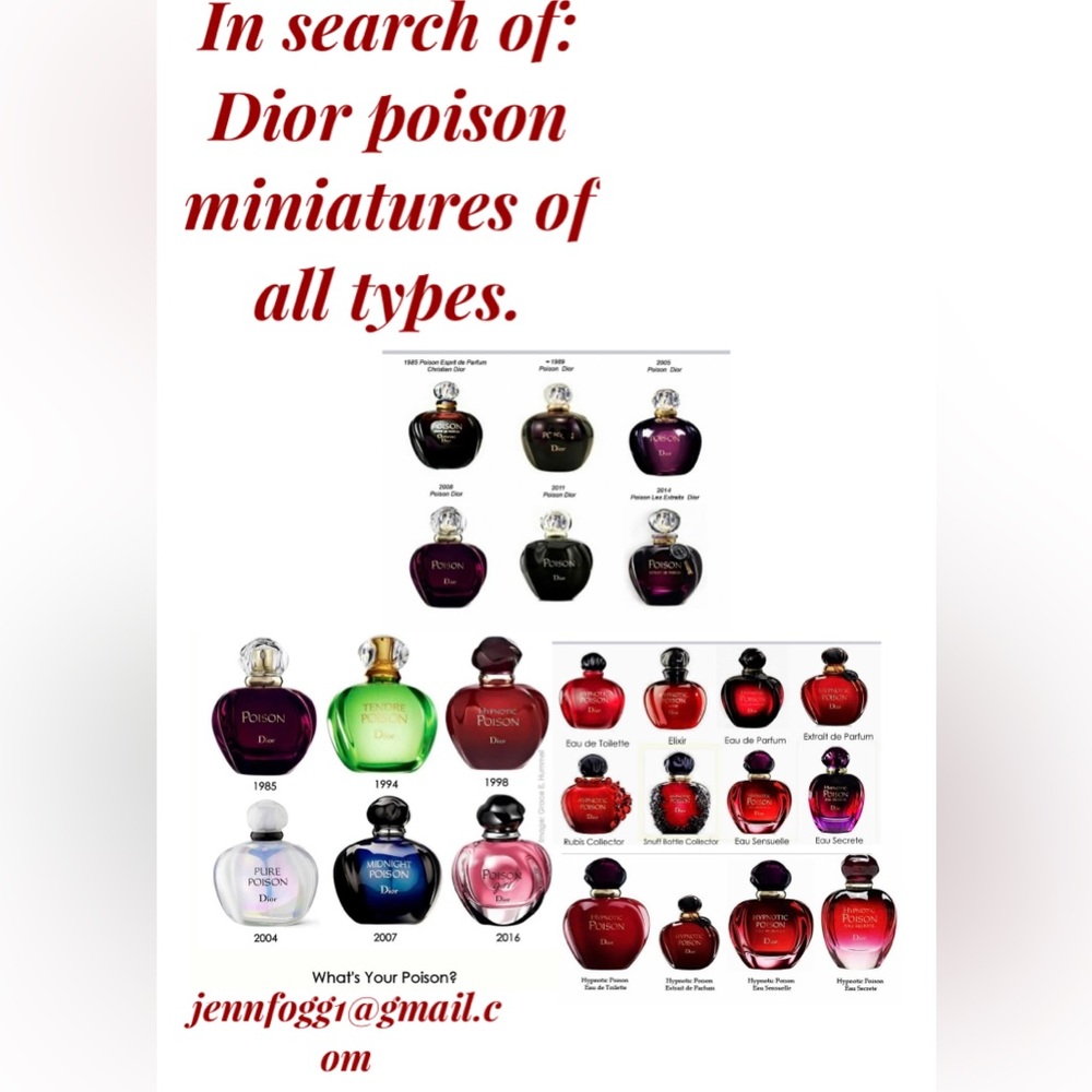 In search of Dior poison miniatures.